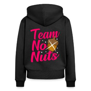 Team No Nuts Frauenmannschaft Frauen Gang - Frauen Premium Bio Zip Hoodie - Schwarz - Hinten - Julia (174cm)