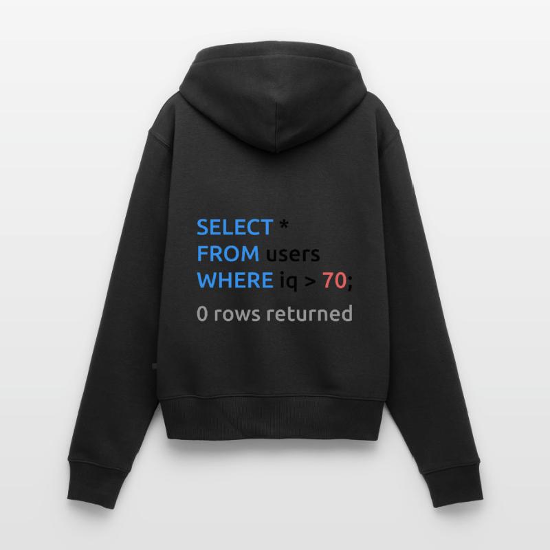 Programmer Admin Funny SQL Code Women's Premium Organic Zip Hoodie