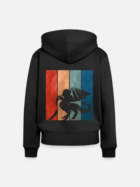 Kampfdrache -Drache - Frauen Premium Bio Zip Hoodie - Schwarz