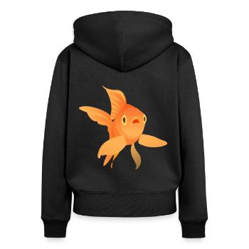 goldfish - Women's Premium Organic Zip Hoodie - black - Back - Julia (174cm)