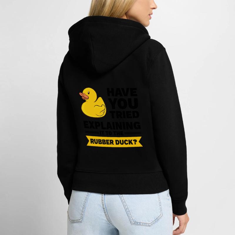 Programmeur Caoutchouc Debug Sweat à capuche zippé Premium bio Femme
