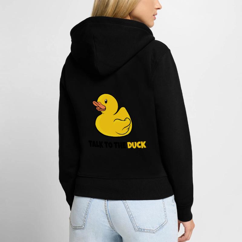 Programmer rubber duck debugging Women's Premium Organic Zip Hoodie