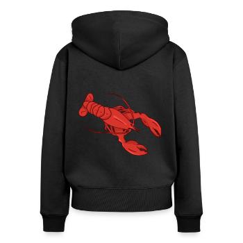 Homard - Sweat à capuche zippé Premium bio Femme - noir - Dos - Julia (174cm)