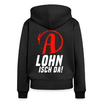 Lohn Isch Da Arbeitsamt Comedy Konto Geld - Frauen Premium Bio Zip Hoodie - Schwarz - Hinten - Julia (174cm)