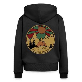 Je déteste les gens - Sweat à capuche zippé Premium bio Femme - noir - Dos - Julia (174cm)