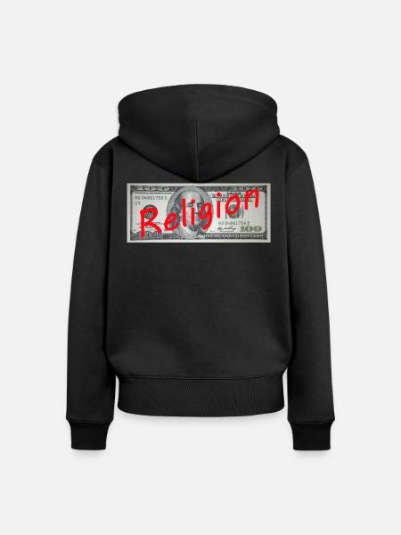 RELIGION - Frauen Premium Bio Zip Hoodie - Schwarz