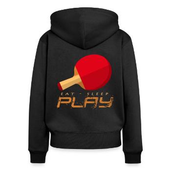 tennis de table - Sweat à capuche zippé Premium bio Femme - noir - Dos - Julia (174cm)