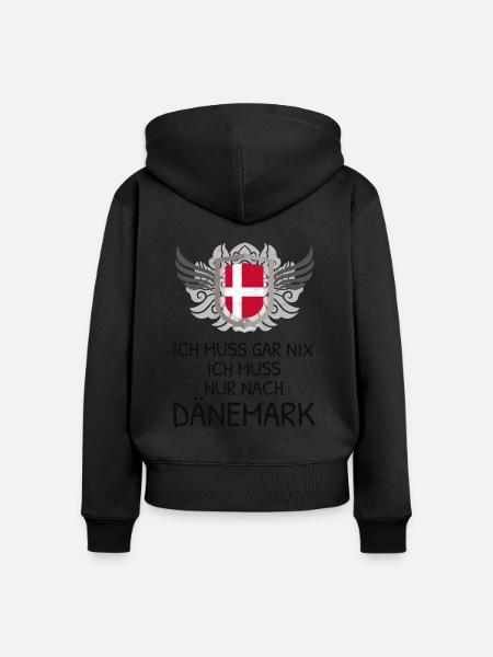Ich Muss Gar Nix - Ich Muss Nur Nach Dänemark - Frauen Premium Bio Zip Hoodie - Schwarz