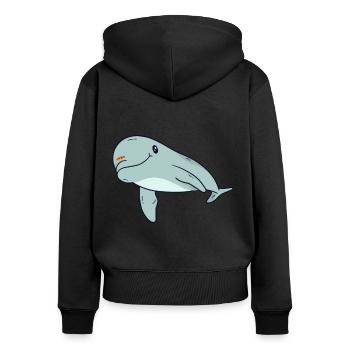 dauphin - Sweat à capuche zippé Premium bio Femme - noir - Dos - Julia (174cm)