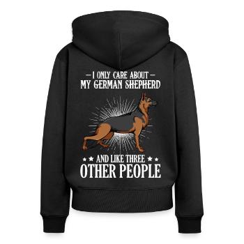 German shepherd - Women's Premium Organic Zip Hoodie - black - Back - Julia (174cm)