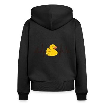 Canard en caoutchouc Canard en caoutchouc Canard en caoutchouc - Sweat à capuche zippé Premium bio Femme - noir - Dos - Julia (174cm)