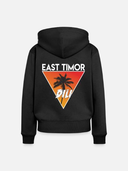 Osttimor mit Hauptstadt - Frauen Premium Bio Zip Hoodie - Schwarz