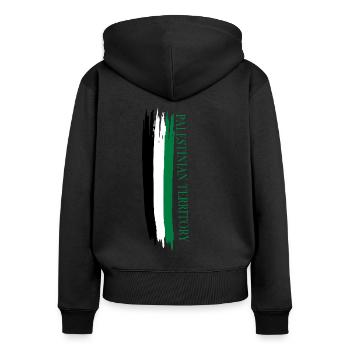 palästinensisches Gebiet skizzierte Landesfarben - Frauen Premium Bio Zip Hoodie - Schwarz - Hinten - Julia (174cm)