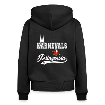 Karnevalsprinzessin Kölsch Köln Kölle Alaaf - Frauen Premium Bio Zip Hoodie - Schwarz - Hinten - Julia (174cm)
