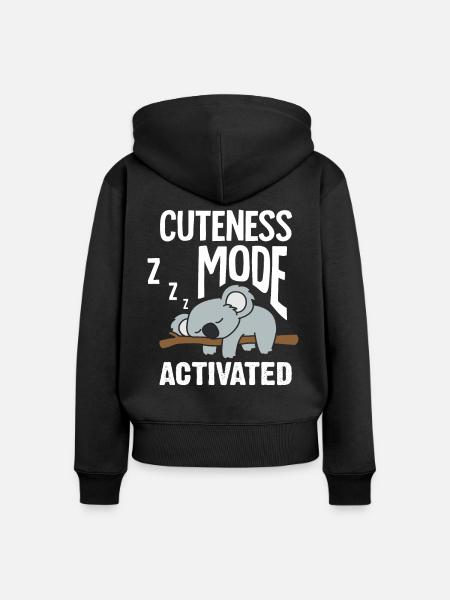 Koala - Frauen Premium Bio Zip Hoodie - Schwarz
