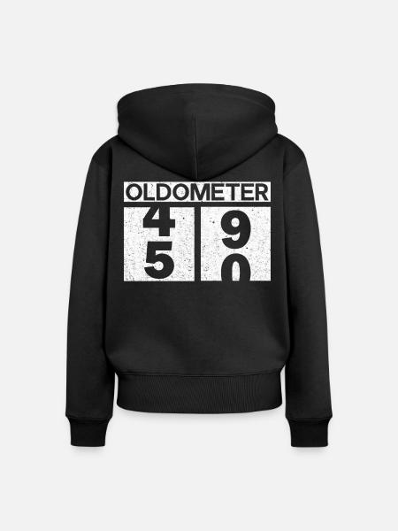 Oldometer 49 50 - Frauen Premium Bio Zip Hoodie - Schwarz
