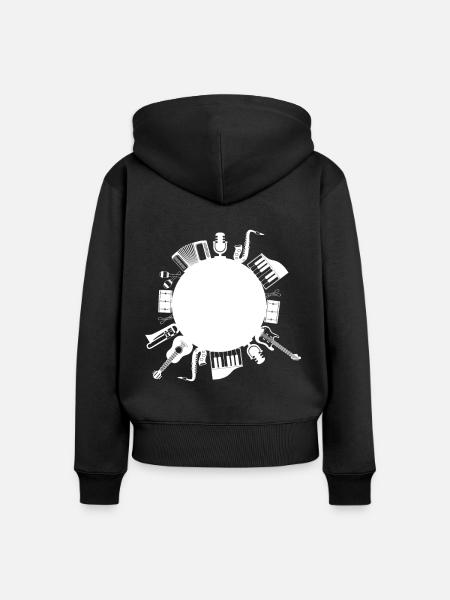 Musikinstrumente - Frauen Premium Bio Zip Hoodie - Schwarz