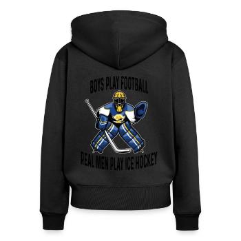 Eishockeyspieler Eishockey Goalie Lustig Geschenk - Frauen Premium Bio Zip Hoodie - Schwarz - Hinten - Julia (174cm)
