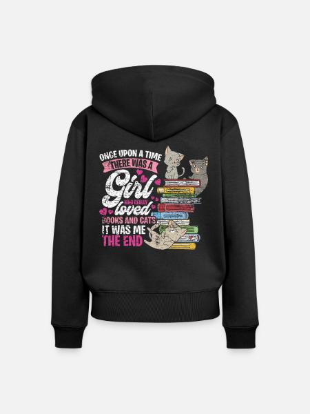 Buch - Frauen Premium Bio Zip Hoodie - Schwarz