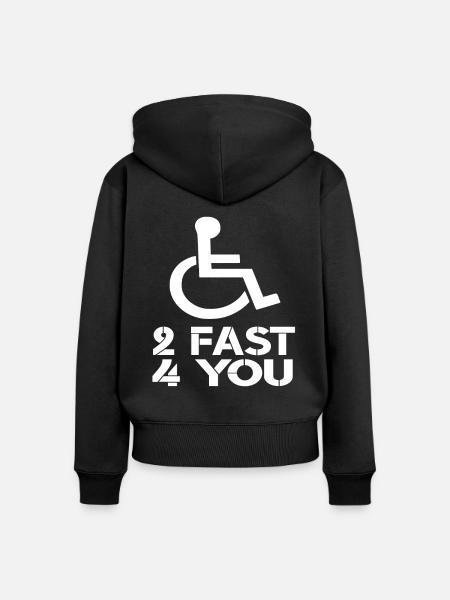 Rollstuhl Rollstuhlfahrer Behinderte Rollstühle - Frauen Premium Bio Zip Hoodie - Schwarz