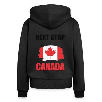 Next stop Canada trip - Women's Premium Organic Zip Hoodie - black - Back - Julia (174cm)