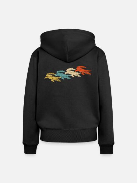 Krokodil - Frauen Premium Bio Zip Hoodie - Schwarz