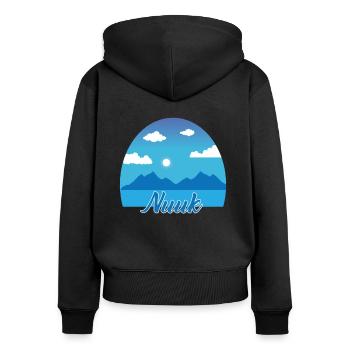 Nuuk rêve de vacances en bleu - Sweat à capuche zippé Premium bio Femme - noir - Dos - Julia (174cm)
