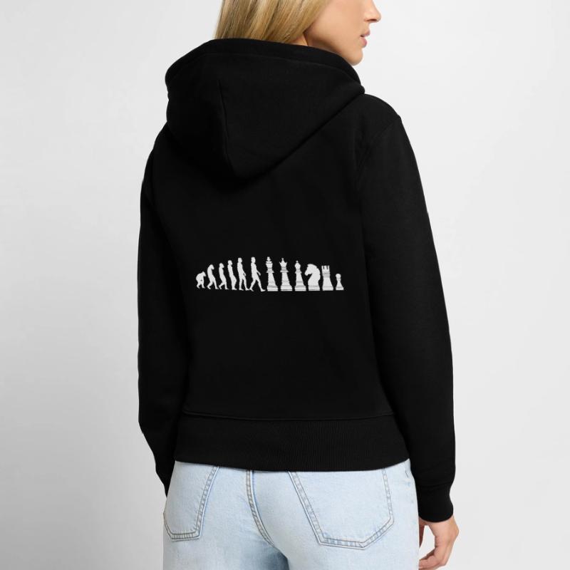 Chess chess player evolution Women's Premium Organic Zip Hoodie
