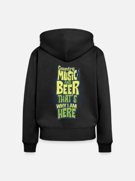 Country Music - Frauen Premium Bio Zip Hoodie - Schwarz
