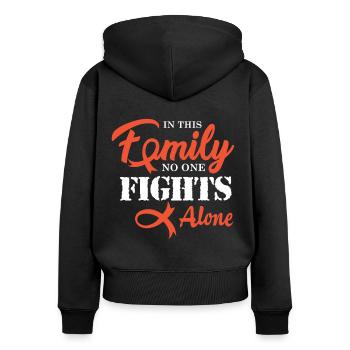 Leukemia Chemo Gift - Women's Premium Organic Zip Hoodie - black - Back - Julia (174cm)