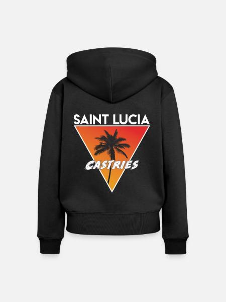 St. Lucia mit Hauptstadt - Frauen Premium Bio Zip Hoodie - Schwarz