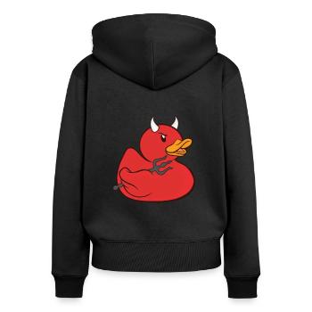 Rubber duck rubber duck Halloween devil costume - Women's Premium Organic Zip Hoodie - black - Back - Julia (174cm)