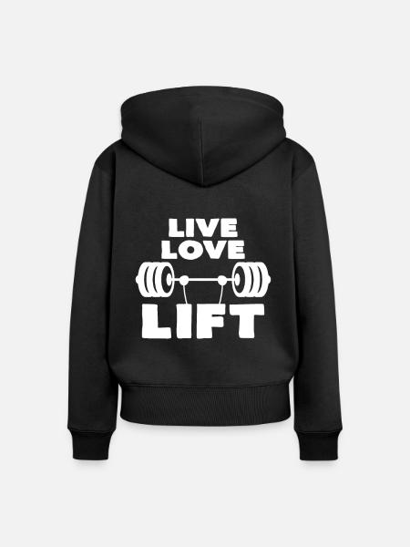 Hantel - Frauen Premium Bio Zip Hoodie - Schwarz
