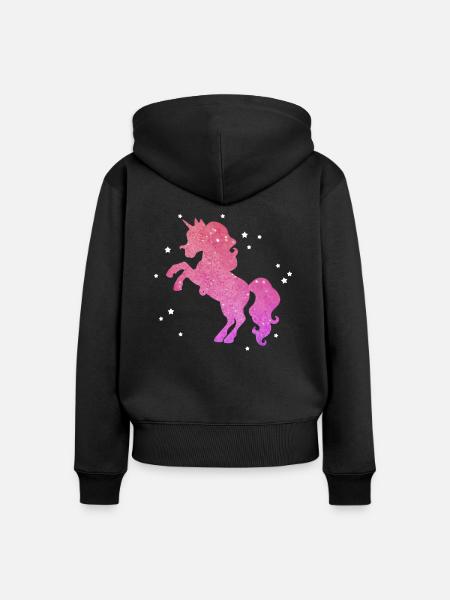 Süßes Pferd süßes Pony - Frauen Premium Bio Zip Hoodie - Schwarz