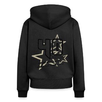 40 Jahre Und Den Rest Rocke Ich Auch Noch Geschenk - Frauen Premium Bio Zip Hoodie - Schwarz - Hinten - Julia (174cm)