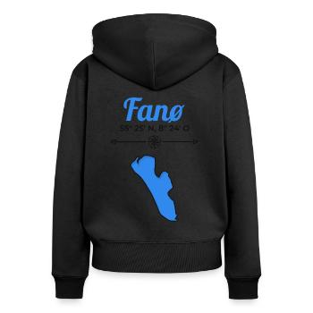 Fanö Danemark Coordonnées Vacances - Sweat à capuche zippé Premium bio Femme - noir - Dos - Julia (174cm)