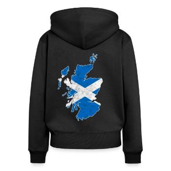 Scotland map Scottish flag Scotland - Women's Premium Organic Zip Hoodie - black - Back - Julia (174cm)