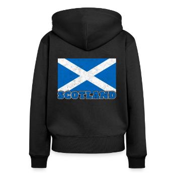 Scotland Scottish flag Scotland Scots - Women's Premium Organic Zip Hoodie - black - Back - Julia (174cm)