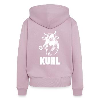 Kuhl Landwirt - Frauen Premium Bio Zip Hoodie - Altrosa - Hinten - Julia (174cm)