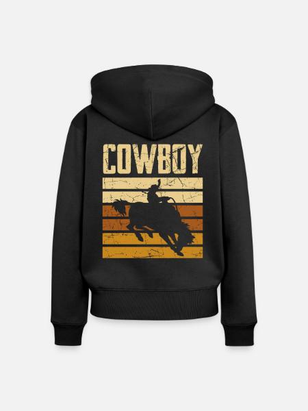 Cowboy - Frauen Premium Bio Zip Hoodie - Schwarz
