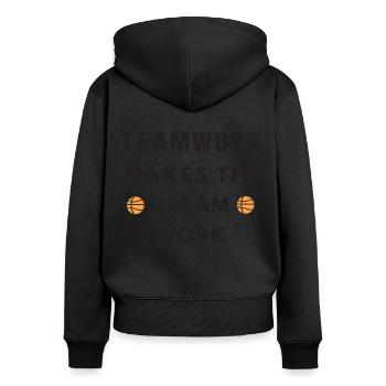 Cadeau de basket-ball au cadeau d'entraîneur de maman d'équipe de joueur - Sweat à capuche zippé Premium bio Femme - noir - Dos - Julia (174cm)