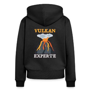 Geology geologist volcano science research - Women's Premium Organic Zip Hoodie - black - Back - Julia (174cm)