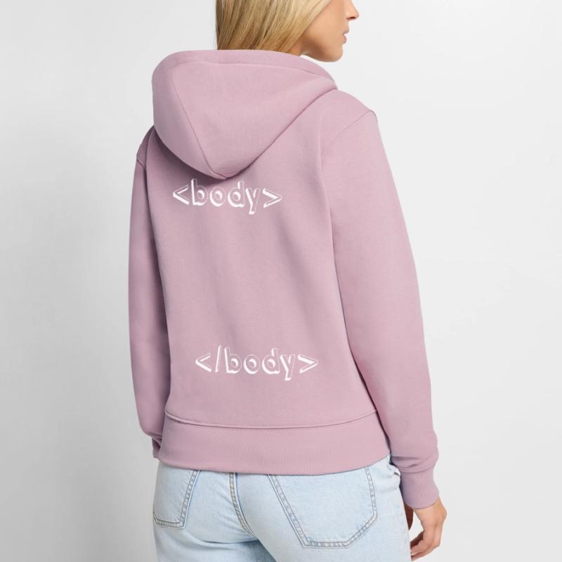 html css geek programmierung Frauen Premium Bio Zip Hoodie