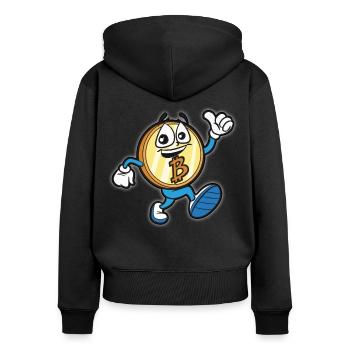 Funny bitcoin - Women's Premium Organic Zip Hoodie - black - Back - Julia (174cm)