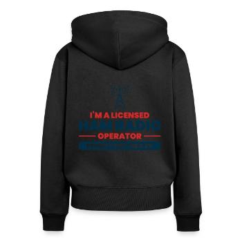 Amateur Ham Radio Operator Funny Gift - Women's Premium Organic Zip Hoodie - black - Back - Julia (174cm)