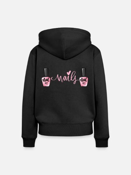 Nagellack Nageldesign Manicure Nagelstudio Nägel - Frauen Premium Bio Zip Hoodie - Schwarz