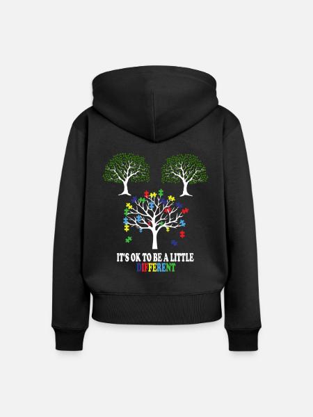 Autismus - Frauen Premium Bio Zip Hoodie - Schwarz