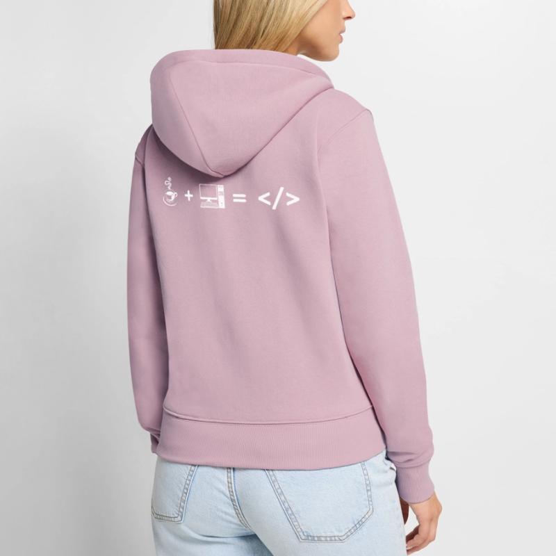 Kaffee + Computer = Coding Frauen Premium Bio Zip Hoodie