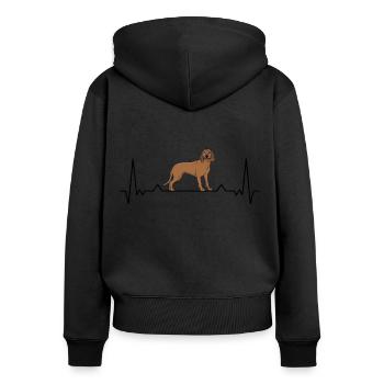 Bayerischer Gebirgsschweisshund Herzschlag BGS - Frauen Premium Bio Zip Hoodie - Schwarz - Hinten - Julia (174cm)