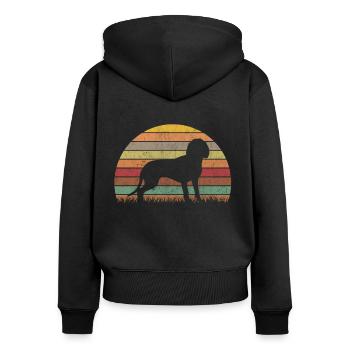 Bayerischer Gebirgsschweisshund Retro Vintage BGS - Frauen Premium Bio Zip Hoodie - Schwarz - Hinten - Julia (174cm)